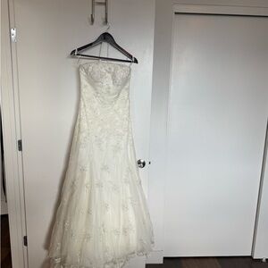 Oleg Cassini Strapless Lace Wedding Dress
